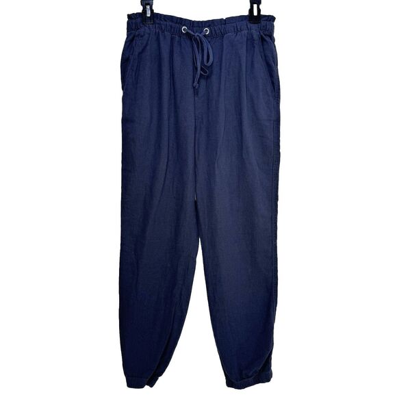 Sanctuary Women’s Navy Linen Blend Solstice Jogger Pant Size S Pull On - Picture 1 of 5